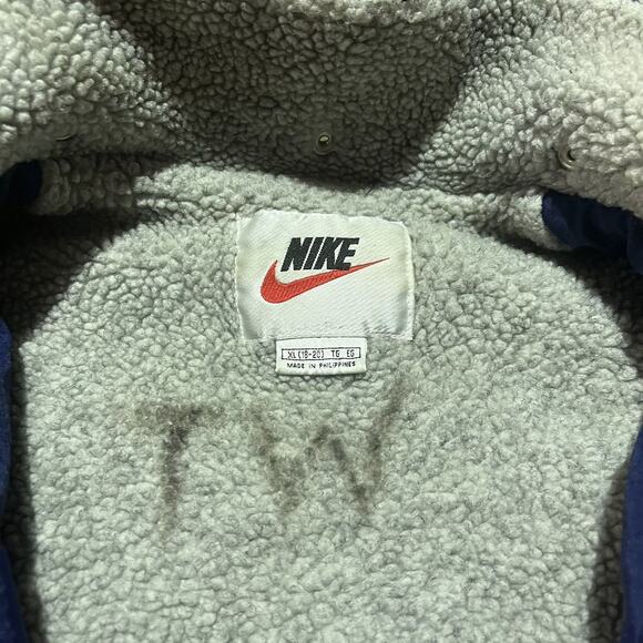 Vintage 90s Nike Navy Lined Bomber Snap Jacket - Picture 5 of 5